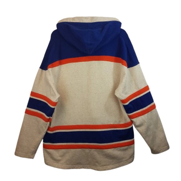 NHL 47 Edmonton Oilers Vintage Lacer Hoodie Pullover Large US L Oatmeal Hockey - Picture 2 of 16
